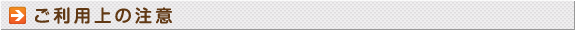 ご利用上の注意